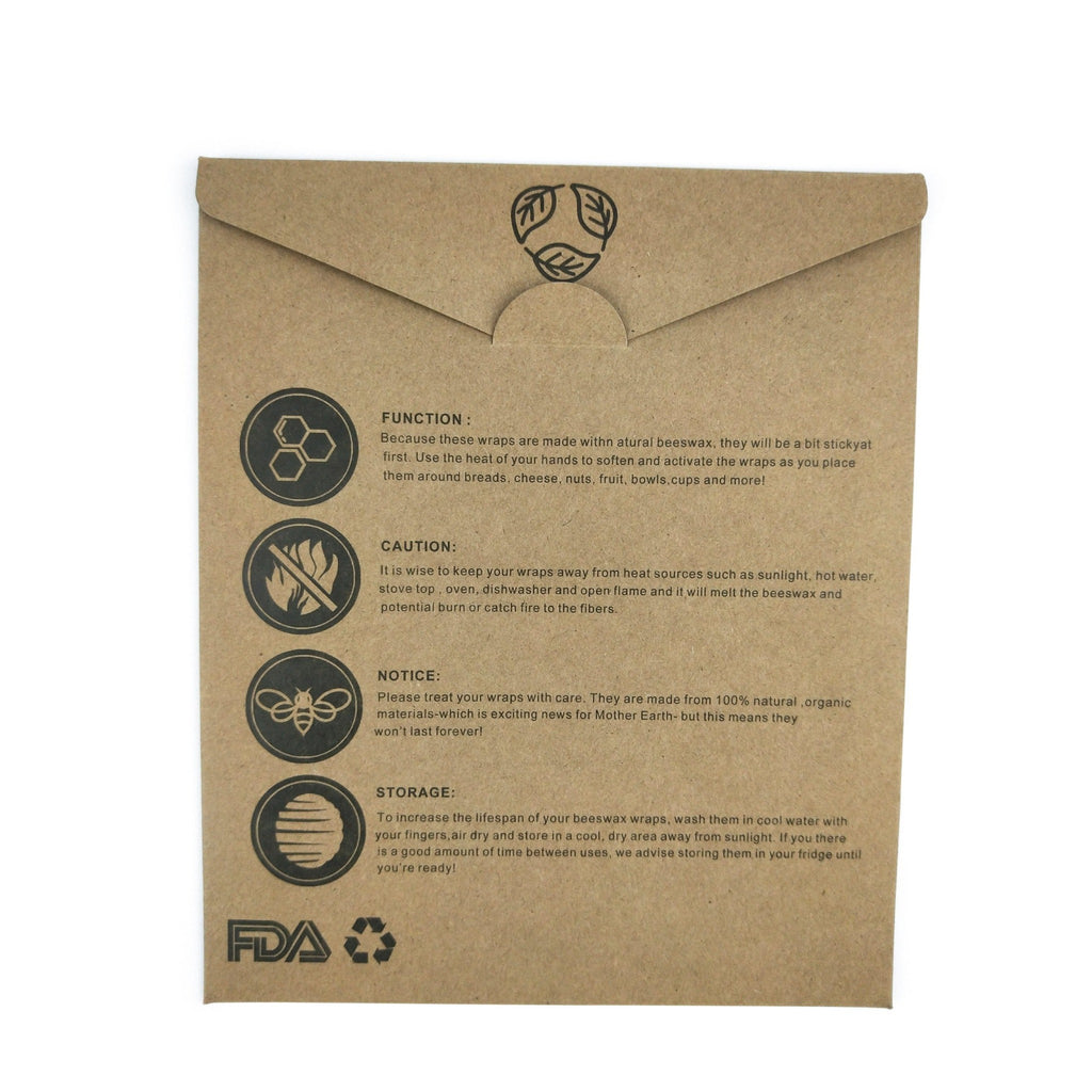 100% Environmental Friendly Reusable organic Beeswax Food Wrap 3 set 