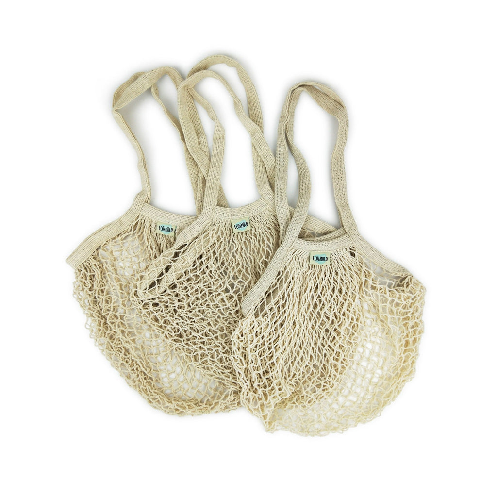 Organic Cotton Net Shopping Bag 1pc or 3pc - Eco Friendly Cotton Tote Bags