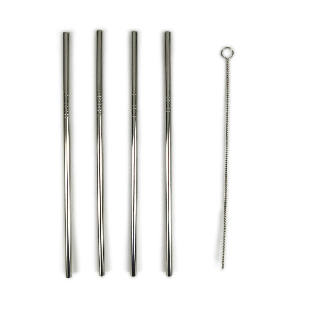 Sustainable Products Australia - Stainless Steel Straws 4 pack + 1 Cleaning Brush